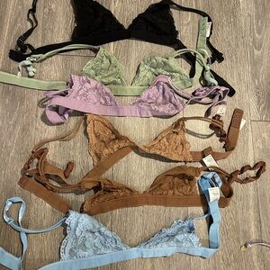 Lace Bralette Set - Black, Green, Purple, Brown, Blue